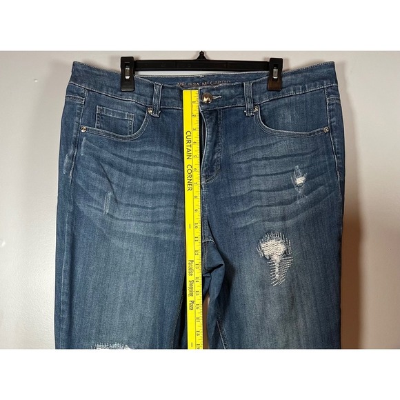 Melissa McCartney Seven Mid Rise Patchwork Skinny Ankle Jeans, Plus Size 16W - Picture 4 of 11